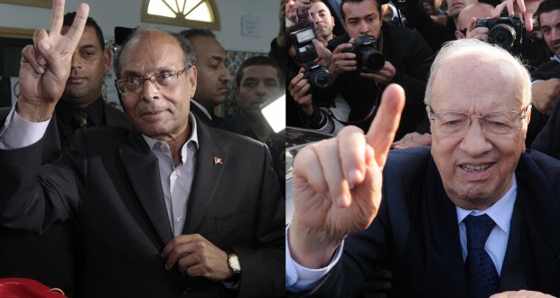 الباجي قائد السبسي  والمنصف المرزوقي المرشحان لانتخابات الرئاسة التونسية